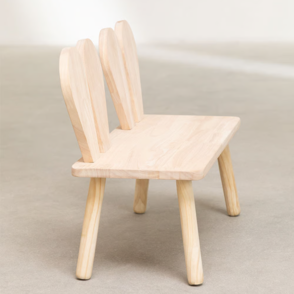 3 Woodbee craft "The Meadow Duo" Handcrafted Wooden Bunny Bench