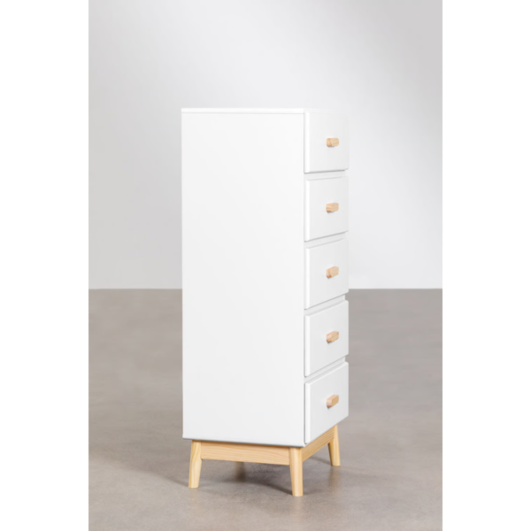 3 Woodbee craft "The Nordic Tower" Handcrafted Kids Five Drawer Tallboy Dresser