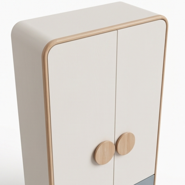 3 Woodbee craft "The Luna Pod" Handcrafted Kids Curved Wooden Wardrobe