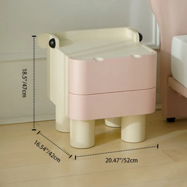 3 Woodbee craft "The Happy Hippo" Handcrafted Kids Animal Wooden Nightstand