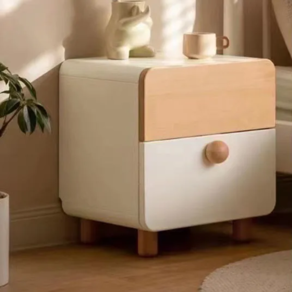 3 Woodbee craft "The Kanso Orbit" Handcrafted Contemporary Solid Wood 2-Drawer Nightstand