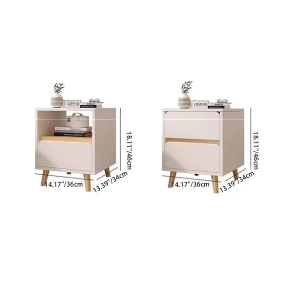 3 Woodbee craft "The Nordic Haven" Handcrafted Scandi Tapered Leg Wooden Nightstand