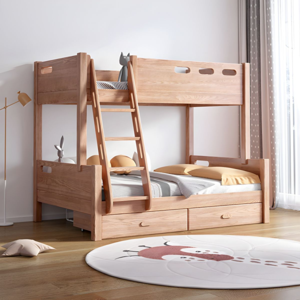 3 WoodBee Craft "The Timber Loft" Natural Solid Wood Bunk Bed Frame