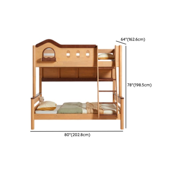 Woodbee craft "The Arbor Haven" Handcrafted Two Tone Wooden Bunk Bed Bookshelf