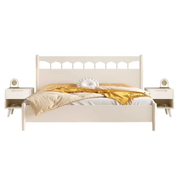 3 WoodBee Craft "The Daisy Belle" Handcrafted White Scalloped Spindle Wooden Bed