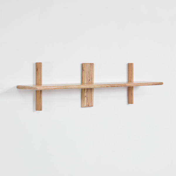 WoodBee Craft "The Kanso Tier" Handcrafted Acacia Wood Wall Shelf Unit