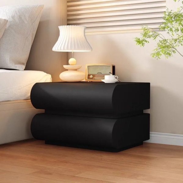 Woodbee craft "The Dune Capsule" Handcrafted Pill Curved Wooden Nightstand