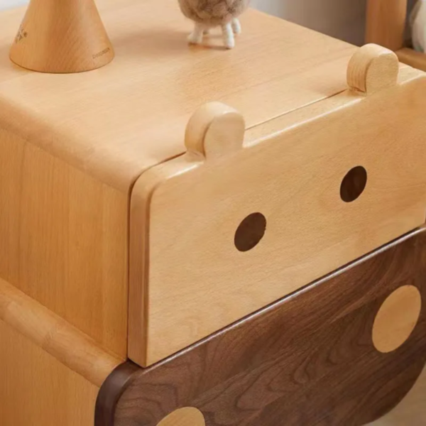 4 Woodbee craft "The Little Grizzly" Handcrafted Kids Wooden Bear Nightstand