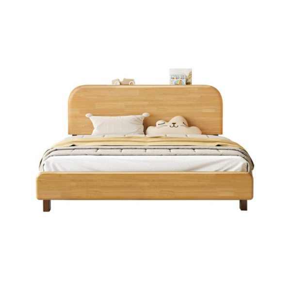 Woodbee craft "The Solstice Curve" Handcrafted Natural Curved Solid Wood Bed