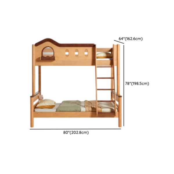 Woodbee craft "The Arbor Haven" Handcrafted Two Tone Wooden Bunk Bed Bookshelf
