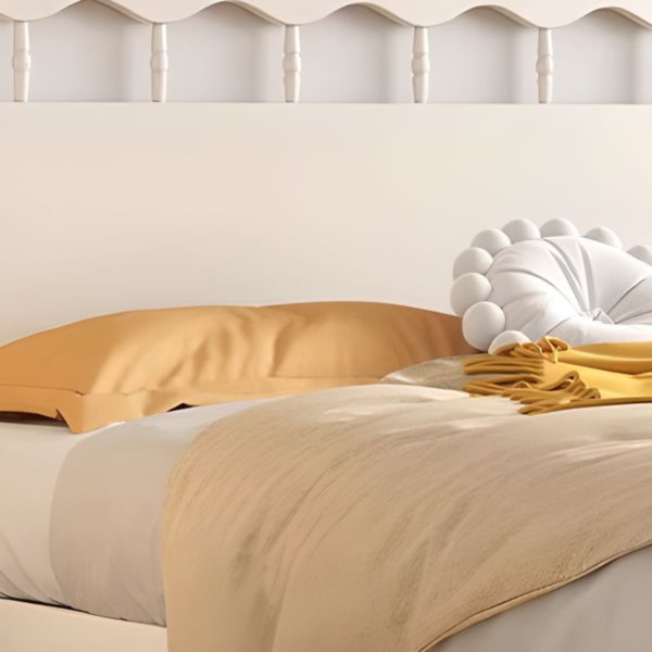 4 WoodBee Craft "The Daisy Belle" Handcrafted White Scalloped Spindle Wooden Bed