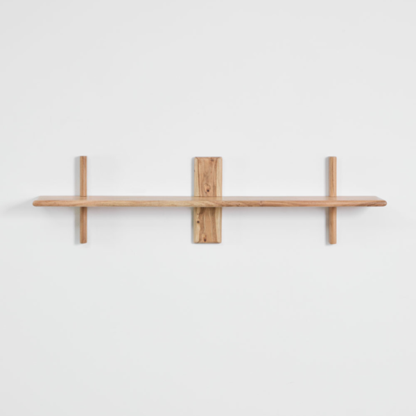 WoodBee Craft "The Kanso Tier" Handcrafted Acacia Wood Wall Shelf Unit