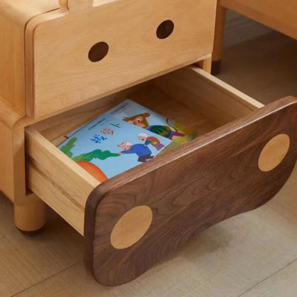 5 Woodbee craft "The Little Grizzly" Handcrafted Kids Wooden Bear Nightstand
