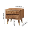 5 Woodbee craft "The Aurelia Retro" Handcrafted Mid-Century Brass Tipped Wooden Nightstand