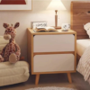 5 Woodbee craft "The Nordic Haven" Handcrafted Scandi Tapered Leg Wooden Nightstand