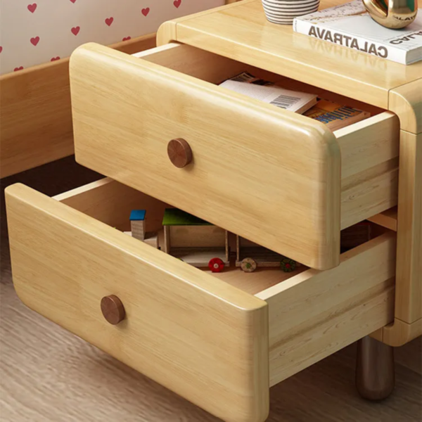 Woodbee craft "The Sylvan Curve" Handcrafted Rounded Edge Solid Wood Nightstand