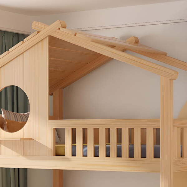 5 Woodbee craft "The Fairytale Cabin" Handcrafted Dollhouse Children Loft Bed