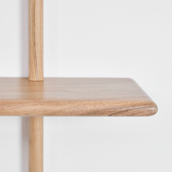 WoodBee Craft "The Kanso Tier" Handcrafted Acacia Wood Wall Shelf Unit