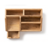 WoodBee Craft "The Kanso Caddy" Handcrafted Wooden Desk Organizer with Drawer