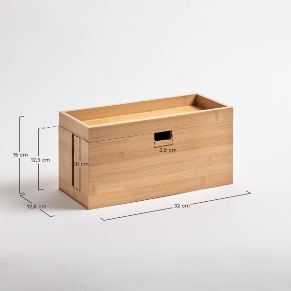 WoodBee Craft "The Cord Vault" Handcrafted Wooden Cable Box Organizer