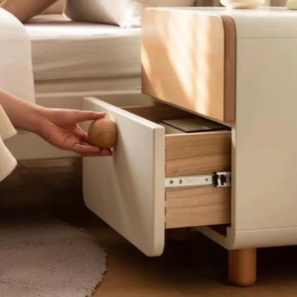 6 Woodbee craft "The Kanso Orbit" Handcrafted Contemporary Solid Wood 2-Drawer Nightstand