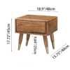 6 Woodbee craft "The Aurelia Retro" Handcrafted Mid-Century Brass Tipped Wooden Nightstand