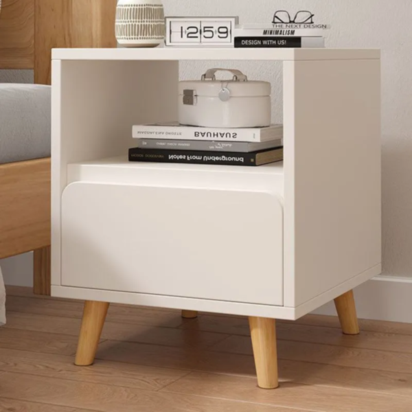 6 Woodbee craft "The Nordic Haven" Handcrafted Scandi Tapered Leg Wooden Nightstand