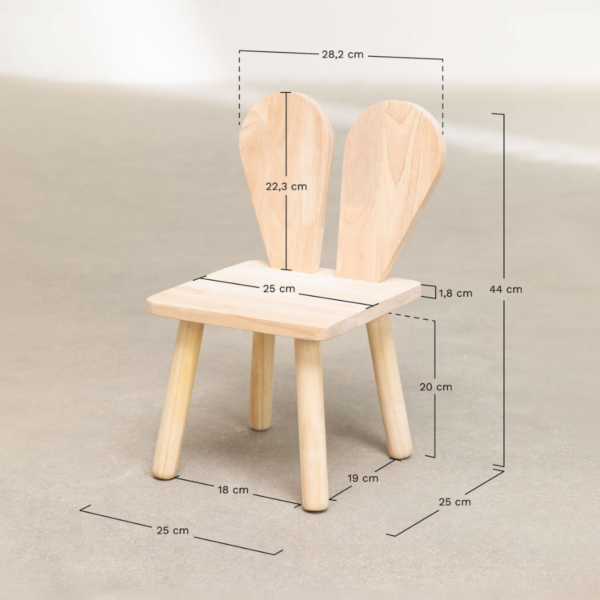Woodbee craft "The Hopscotch" Handcrafted Wooden Bunny Chair