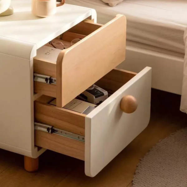 7 Woodbee craft "The Kanso Orbit" Handcrafted Contemporary Solid Wood 2-Drawer Nightstand