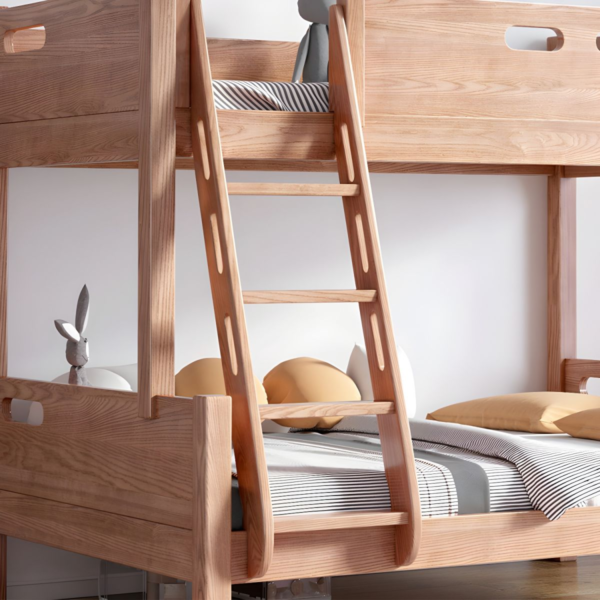 7 WoodBee Craft "The Timber Loft" Natural Solid Wood Bunk Bed Frame