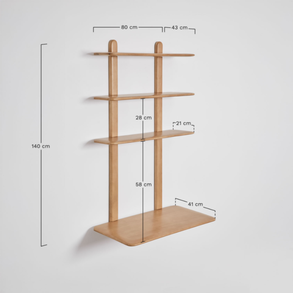 WoodBee Craft "The Nordic Rise" Floating Wall Mounted Ladder Desk with Shelves