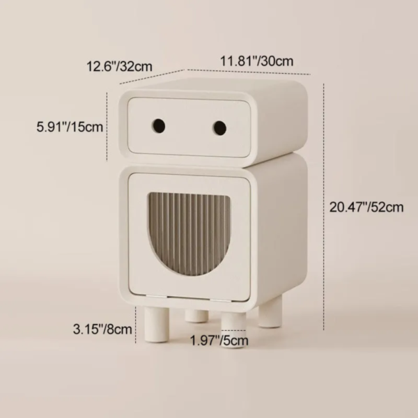 8 Woodbee craft "The Little Bot" Handcrafted Kids Robot Wooden Bedside Nightstand