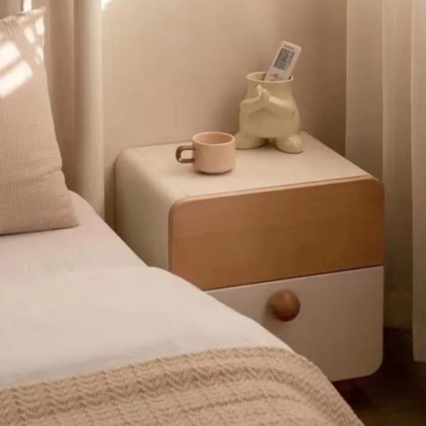 8 Woodbee craft "The Kanso Orbit" Handcrafted Contemporary Solid Wood 2-Drawer Nightstand