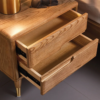 8 Woodbee craft "The Aurelia Retro" Handcrafted Mid-Century Brass Tipped Wooden Nightstand