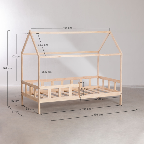 8 WoodBee Craft "The Haven Cottage" Handcrafted Kids House Bed with Pull-Out Trundle