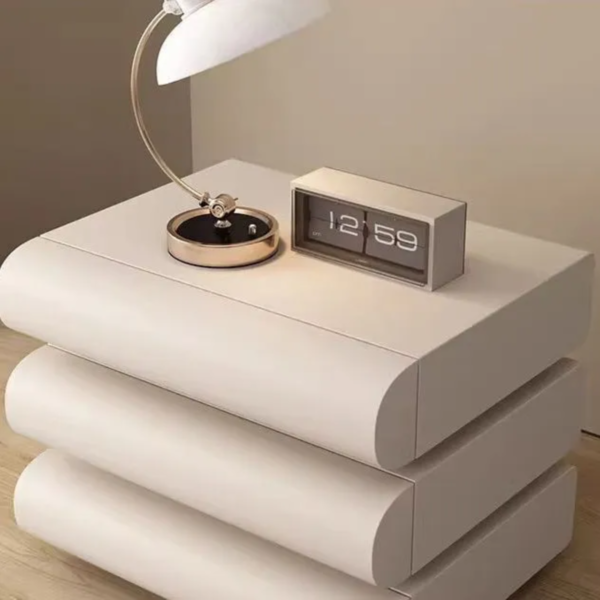 Woodbee craft "The Dune Capsule" Handcrafted Pill Curved Wooden Nightstand