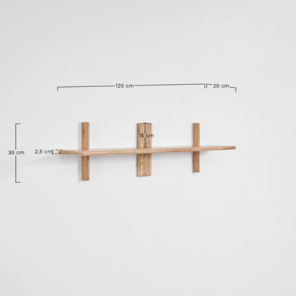 WoodBee Craft "The Kanso Tier" Handcrafted Acacia Wood Wall Shelf Unit