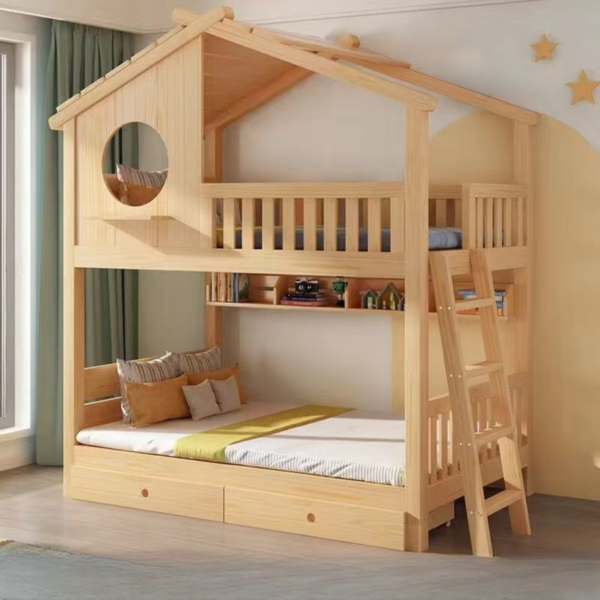 WBC-KB-007 Woodbee craft "The Fairytale Cabin" Handcrafted Dollhouse Children Loft Bed