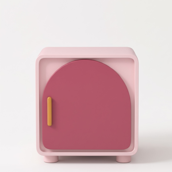 WBC-KBS-001 Woodbee craft "The Arcadian Pebble" Handcrafted Kids Arched Wooden Bedside Table